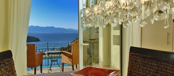 Villa Ares with private pool and a spectacular seaview 150m from the beach