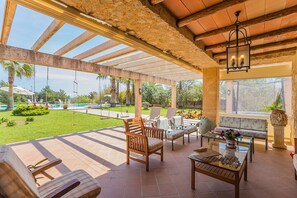 Terrace/patio - Casa Els Mitjans with Pool and Wi-Fi (ARTA)