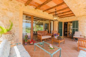 Terrace/patio - Casa Els Mitjans with Pool and Wi-Fi (ARTA)
