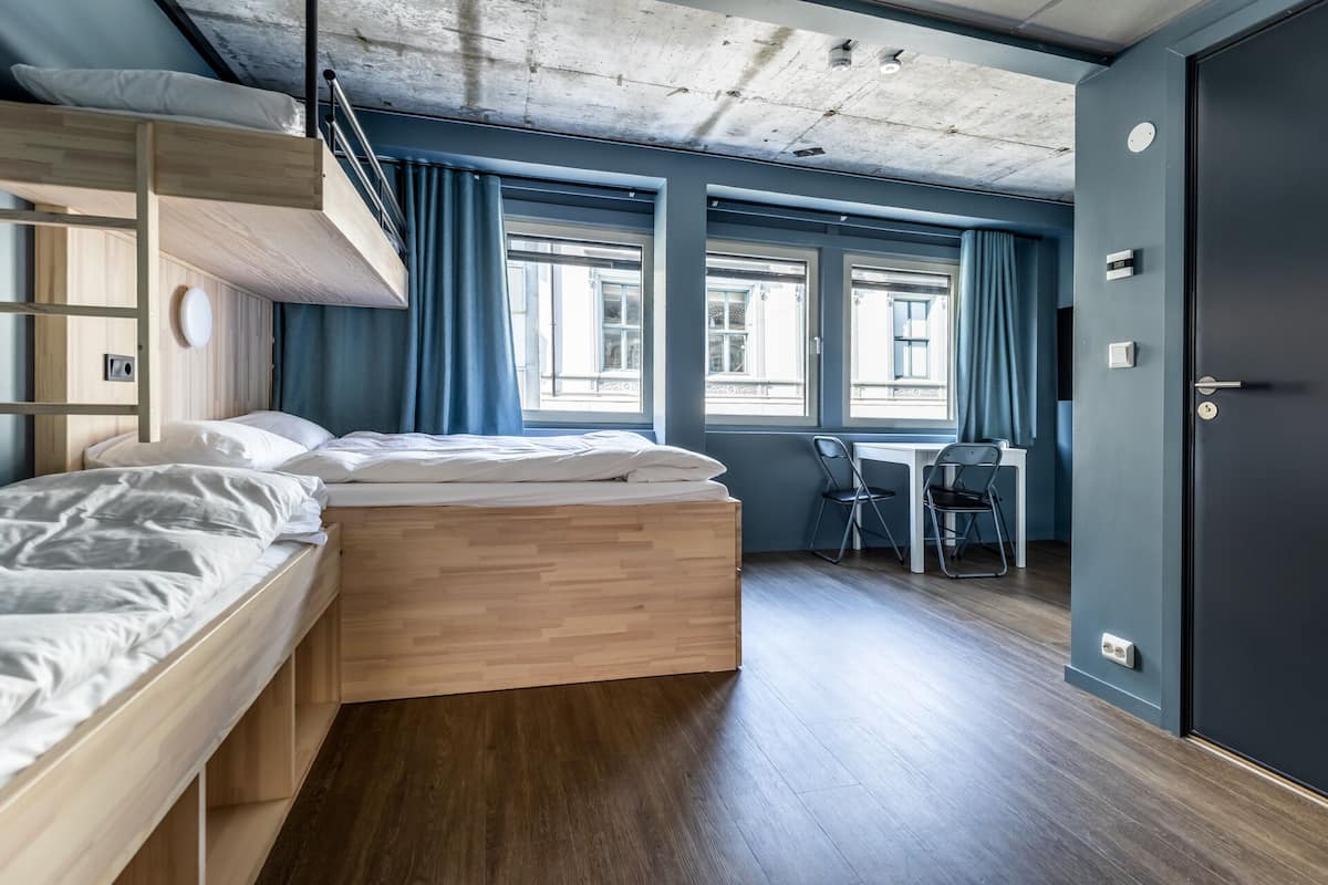 Family Studio | Down comforters, blackout drapes, soundproofing, iron/ironing board