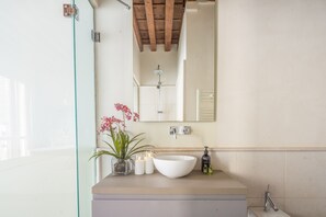Dusche, Haartrockner, Handtücher