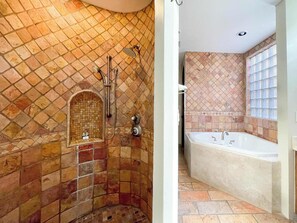 Bathtub, hair dryer