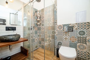 Hair dryer, towels, toilet paper