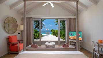 Premium bedding, down comforters, free minibar, in-room safe