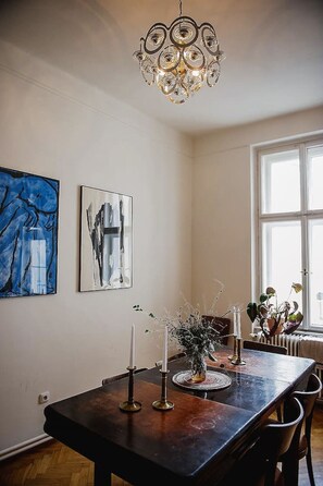 Dining - Stylish, unique 2 bedroom flat w/balcony in Letna (Praha 7)