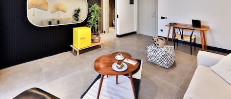 Superior Suite, Balcony | Living area | 40-inch LCD TV with satellite channels, TV