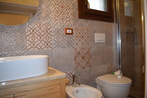 Shower, soap, toilet paper