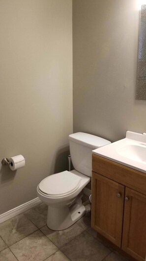 Tina, secadora de cabello, toallas 