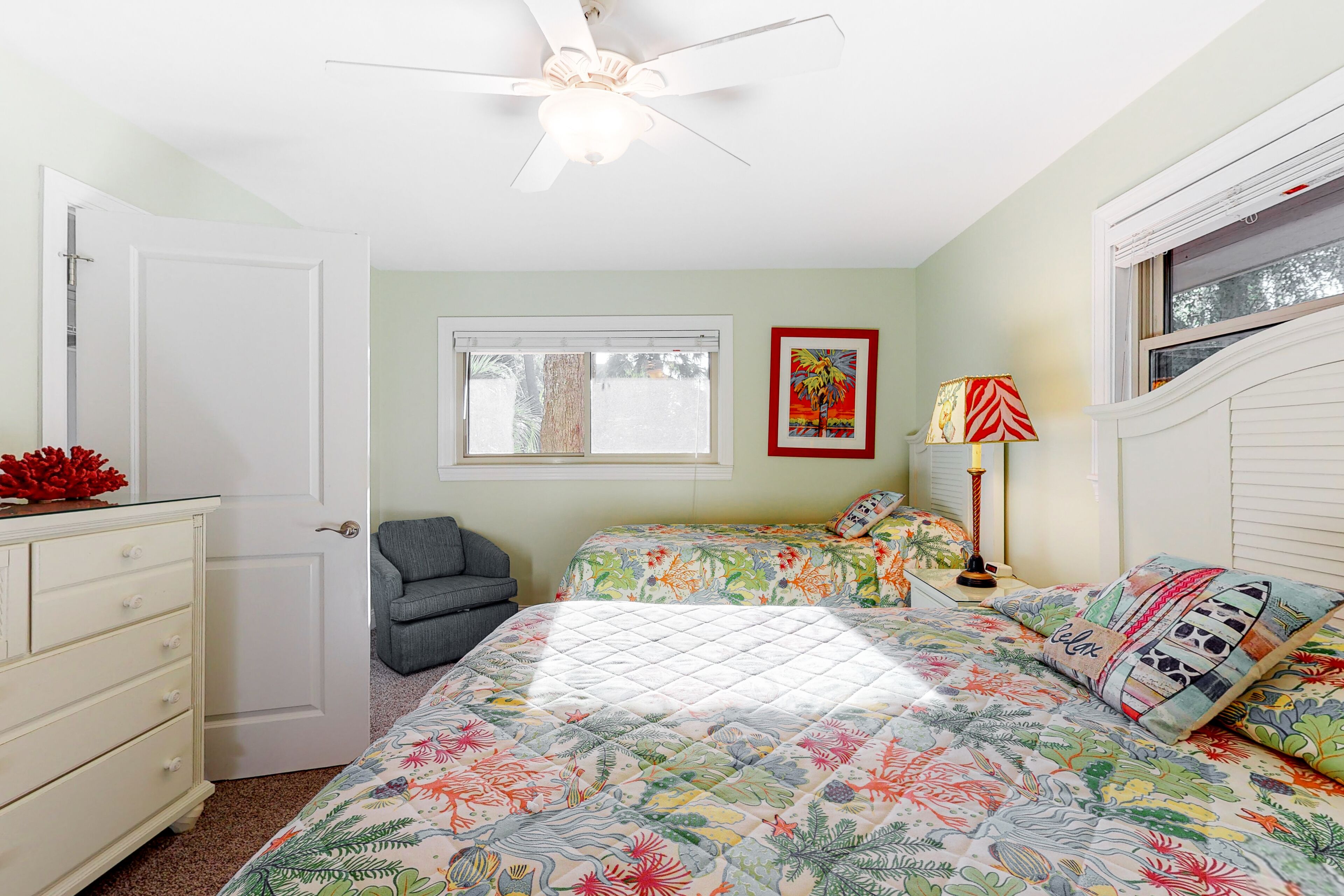 Spacious home with private pool & central AC - walk to beach