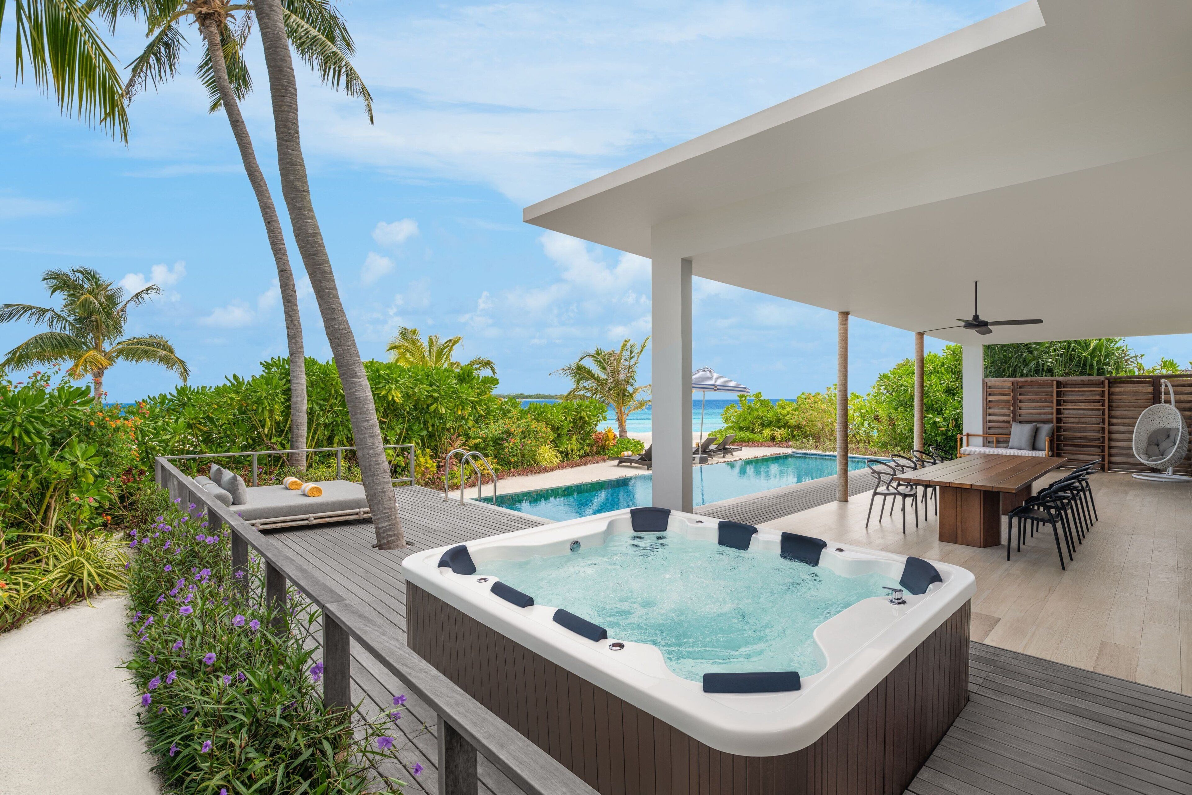 Villa, 3 Bedrooms (Sunrise View) | Hypo-allergenic bedding, down comforters, in-room safe, desk