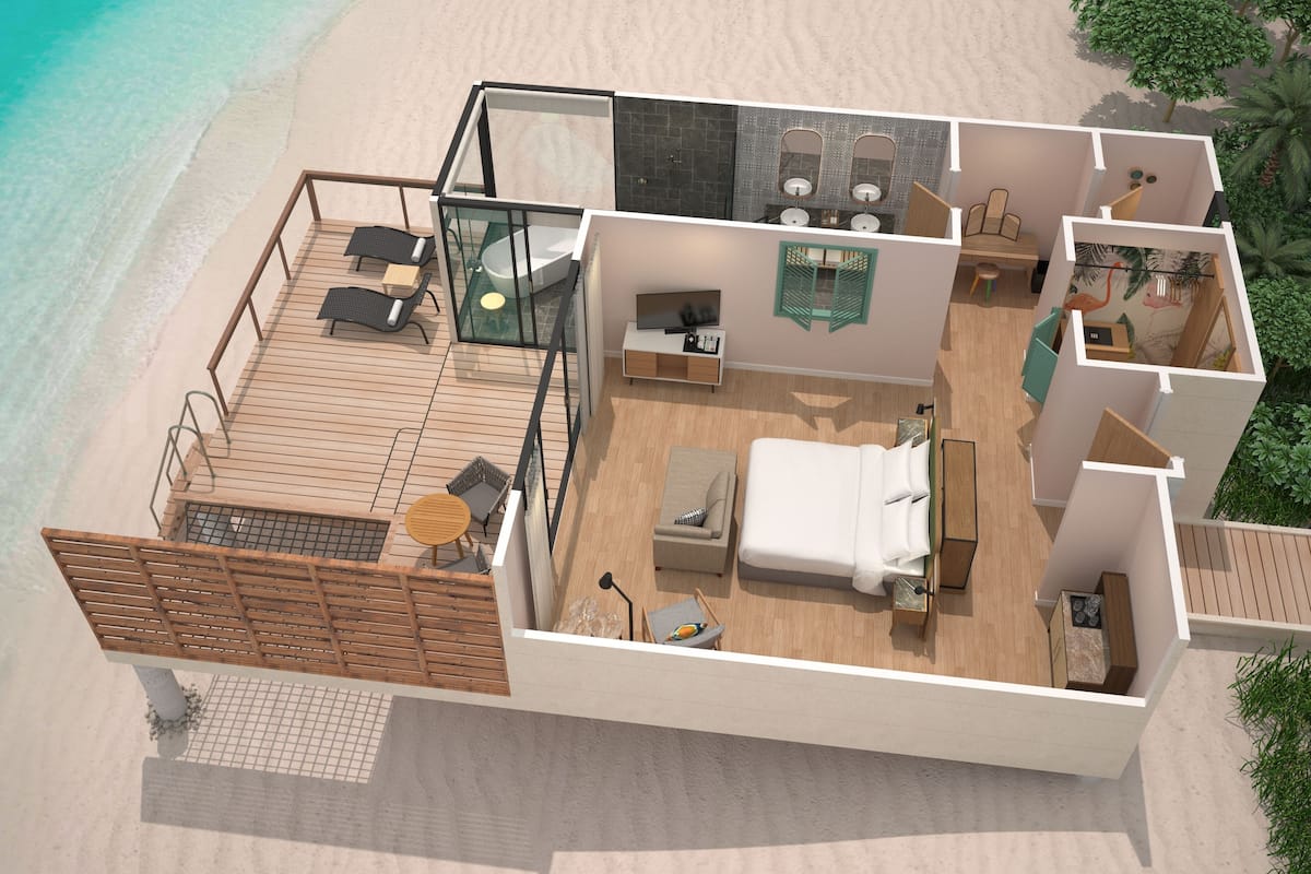Villa, 1 habitación (View) | Ropa de cama hipoalergénica y edredón