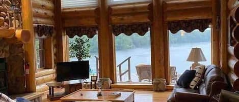 TV, fireplace, table football