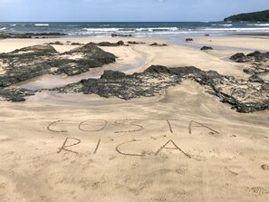 On the beach, beach towels