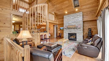 TV connectée, cheminée, table de tennis de table, chaßne hi-fi