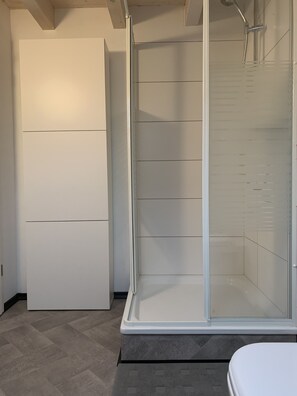 Shower, hair dryer, towels, toilet paper - Ferienwohnung (Schwanau)