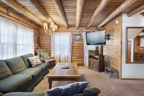 TV, fireplace, table football