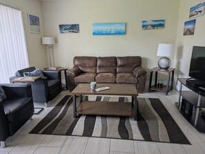 Smart TV, DVD player, books