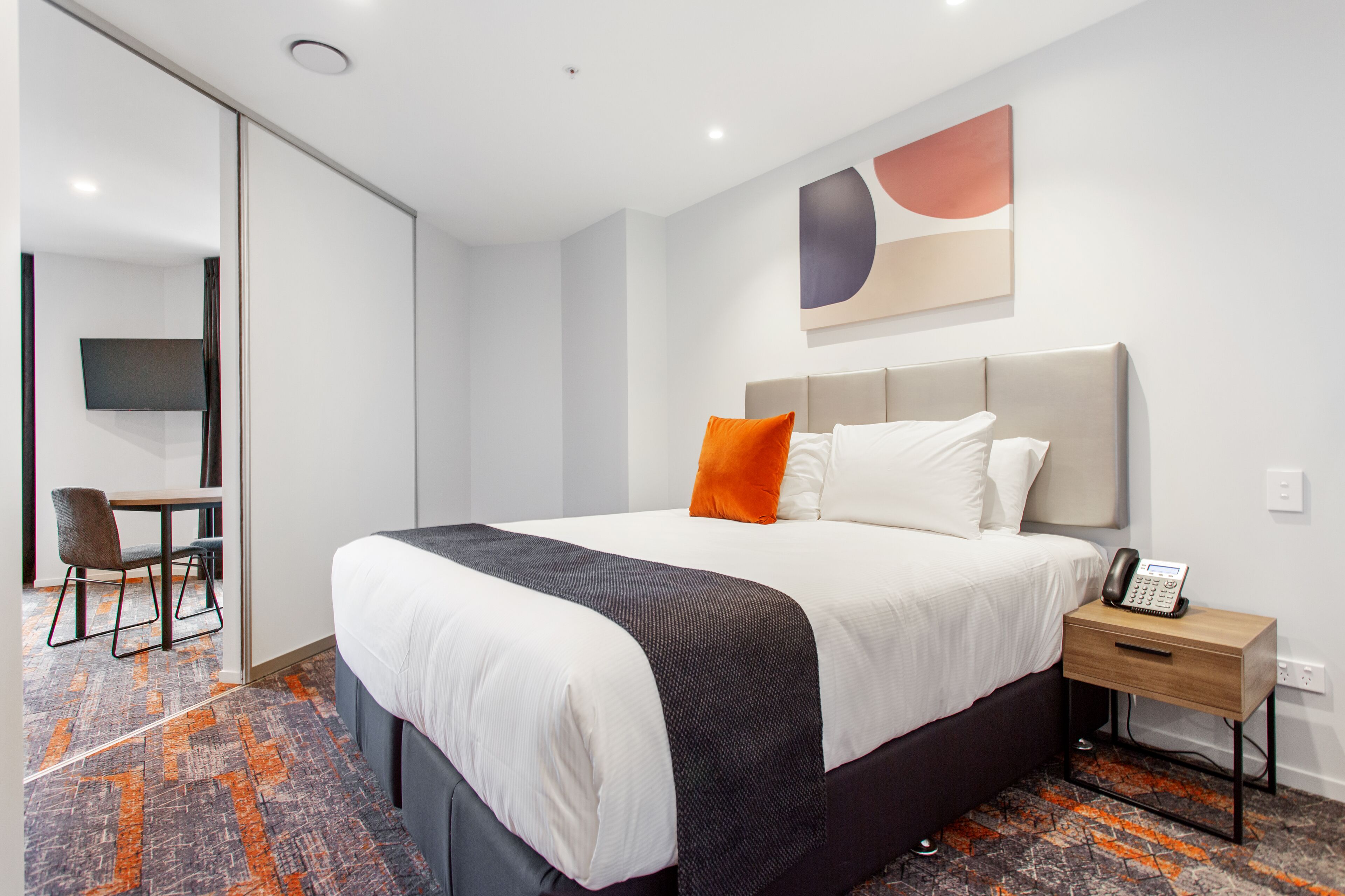 apartment, 1 bedroom, kitchenette (non-motorway facing) | 1 bedroom, blackout curtains, soundproofing, iron/ironing board