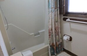 Baignoire à remous, séchoir à cheveux, serviettes fournies