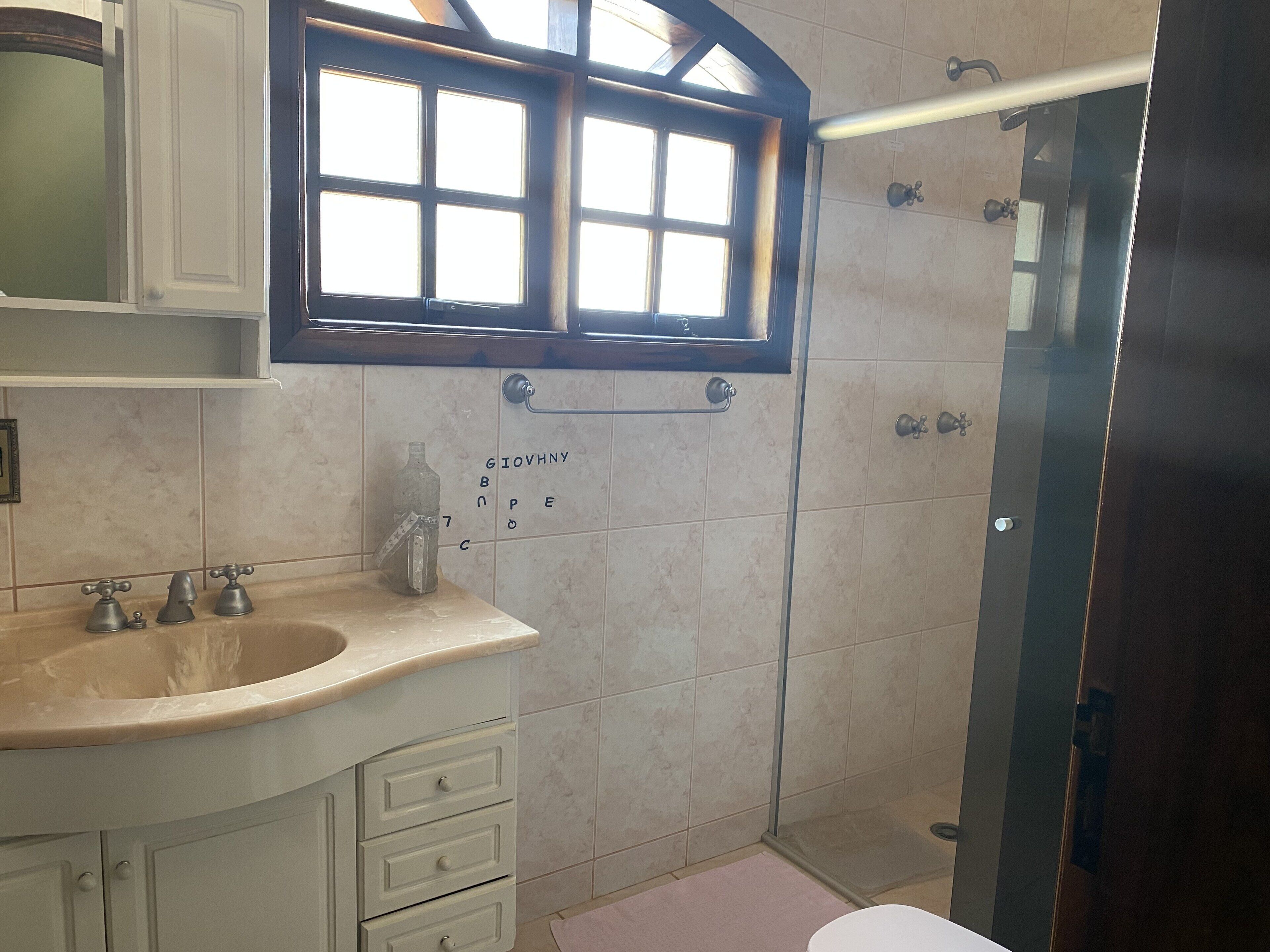 Shower, jetted tub, hair dryer