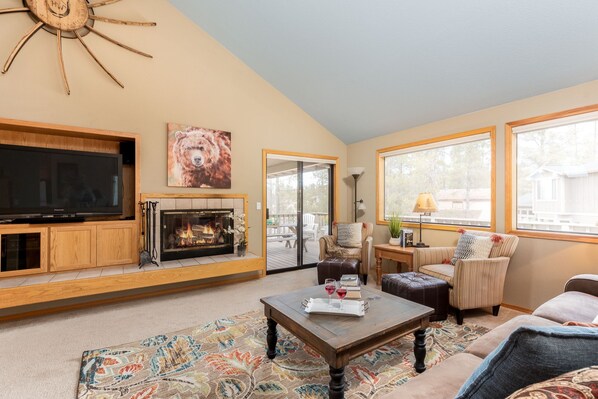 TV, fireplace, DVD player, table football