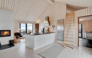 Fridge, dishwasher, coffee/tea maker