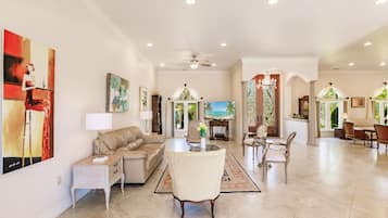 Smart TV, DVD player, books