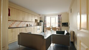 Microwave, oven, electric kettle, toaster