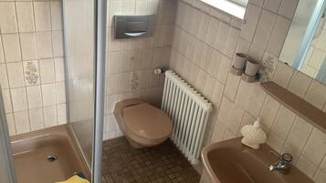 Dusche, Handtücher, Seife, Toilettenpapier