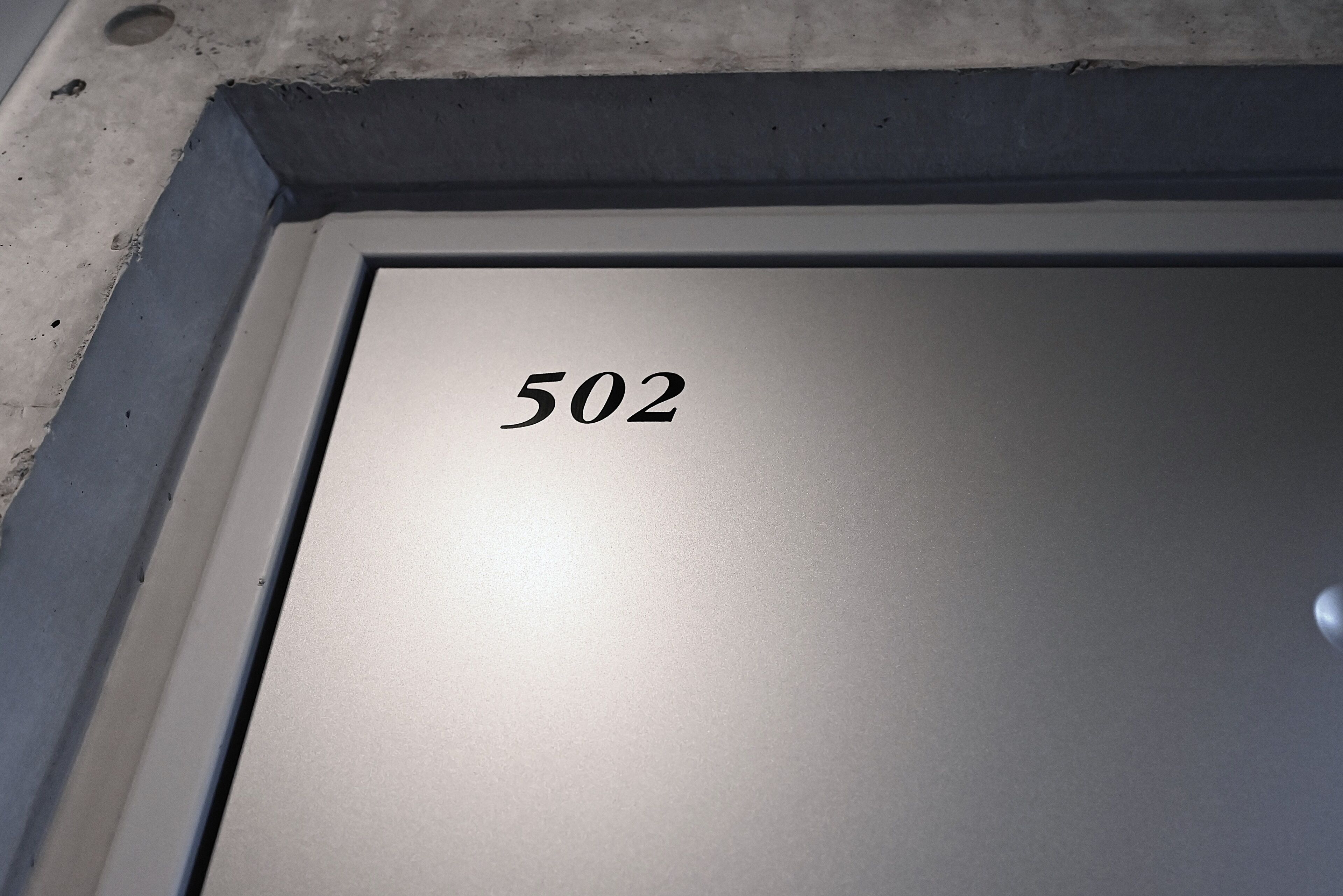 A door with the number 502 on it.