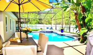 Outdoor pool, a heated pool