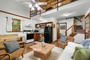 テレビ、暖炉、DVD プレーヤー、書庫