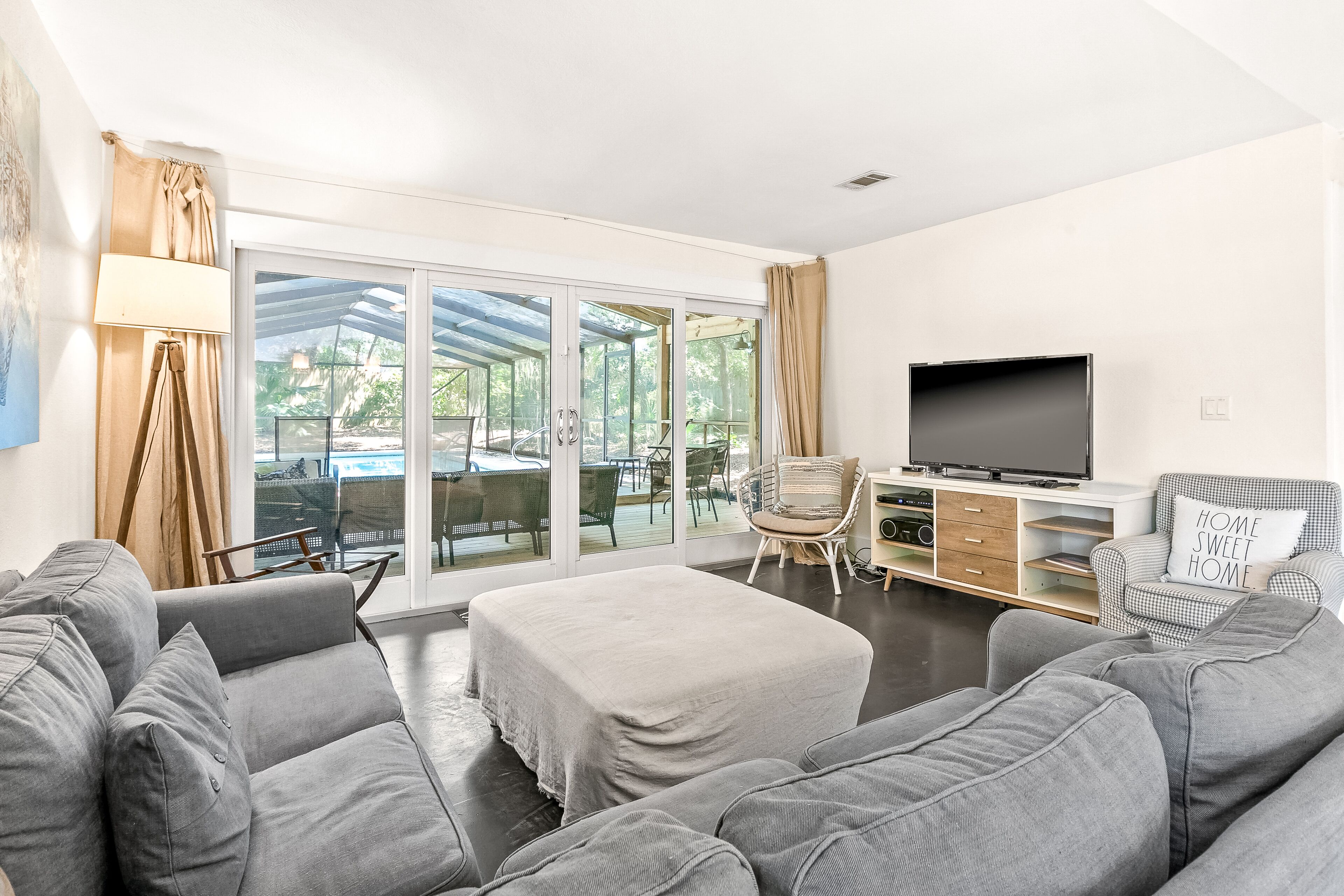 Beautiful home close to the beach with private pool, patio, enclosed yard & W/D