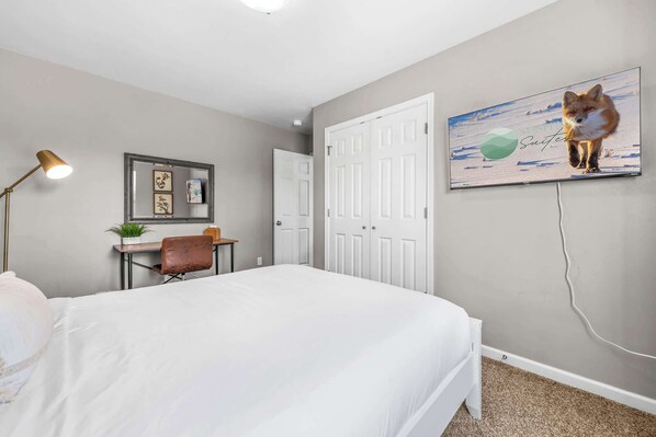 2 bedrooms, iron/ironing board, travel crib, WiFi