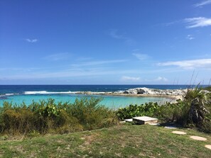 On the beach, beach towels