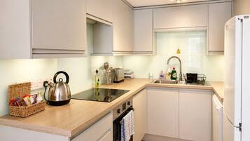 Microwave, oven, dishwasher, high chair
