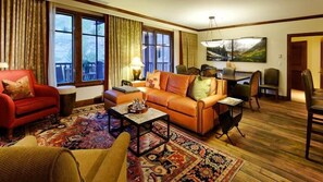 TV, fireplace, video games, music library