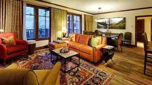 TV, fireplace, video library, stereo - Aspen | Ski Group Retreat | Pool + Hot Tub | 2BR (Aspen)
