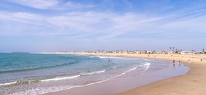 Plage, chaises longues, serviettes de plage
