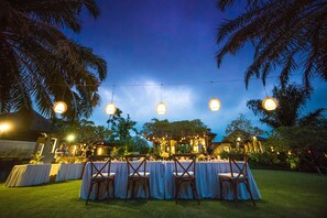 Outdoor banquet area