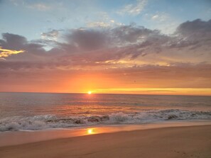 Beach nearby, sun-loungers