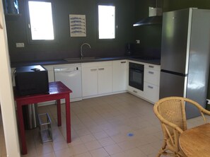 Microwave, oven, dishwasher, coffee/tea maker