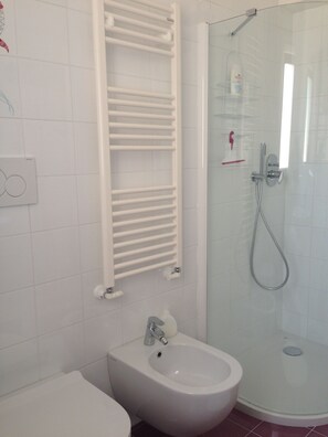 Bruser, hårtørrer, bidet, håndklæder