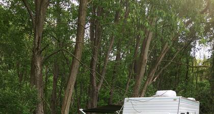 Small camper in the country