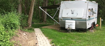 Small camper in the country