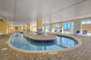 Indoor pool, outdoor pool - Camelot By The Sea 1615 Updated 1 Bedroom Oceanfront Condo with Indoor/Outdoor Pools, Hot Tub, Lazy River (Myrtle Beach)