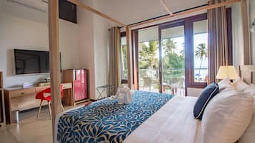 Family Quadruple Room, Beach View | In-room safe, desk, soundproofing, free WiFi