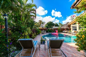 Outdoor pool, a heated pool