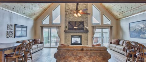 Smart TV, fireplace, video games