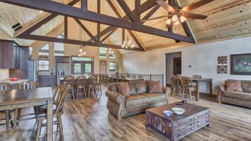 Smart TV, fireplace, video games